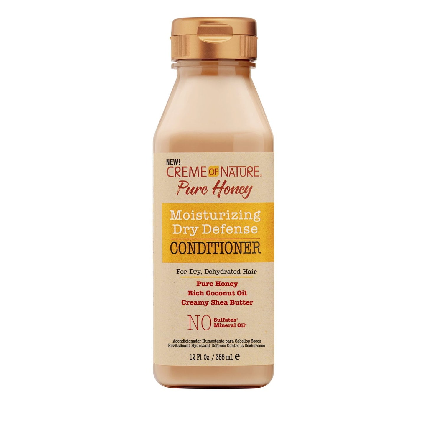 Crème de la nature Pure Honey Après-shampooing hydratant et défensif pour la peau sèche 12 oz