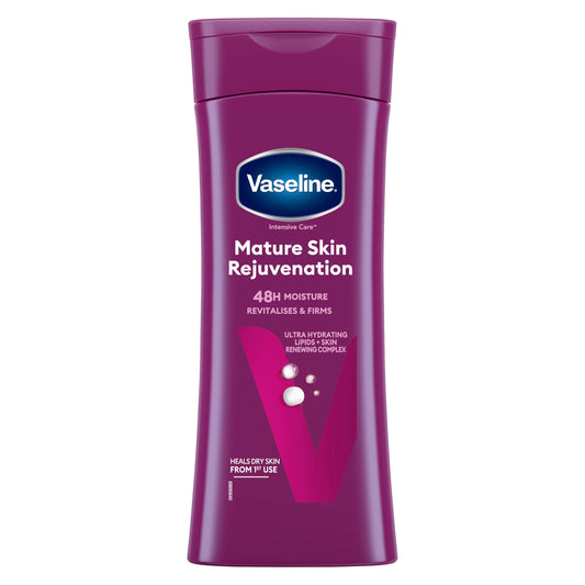 Vaseline Intensive Care Lotion corporelle rajeunissante pour peaux matures Soigne et équilibre la sécheresse cutanée pour les peaux sèches matures 400 ml