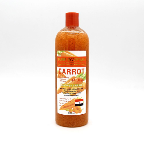 Gel douche nettoyant pour le corps à la carotte égyptienne pure Fabricant de gel douche éclaircissant et blanchissant 1000 ml