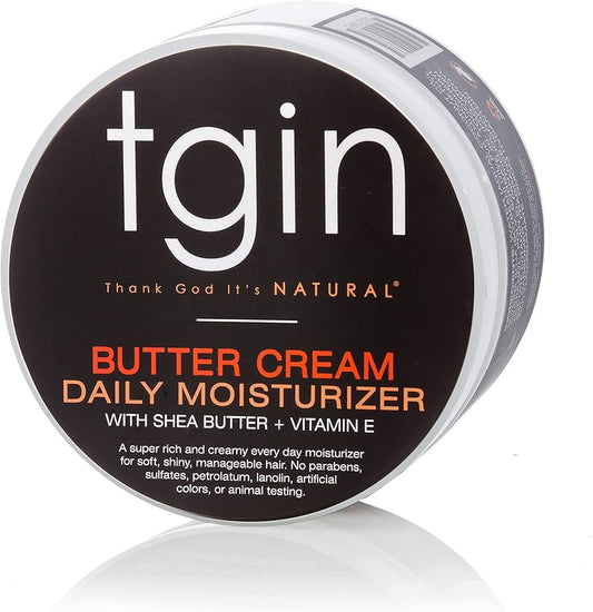 Crème hydratante quotidienne au beurre Tgin pour cheveux naturels, 12 oz