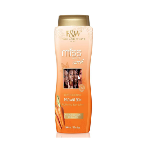 Lotion éclaircissante pour le corps Miss White Fair & White Carrot 500 ml