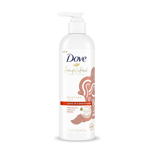 Dove Amplified Textures Moisture Lock avec mélange d'amplification d'humidité, après-shampooing sans rinçage pour cheveux bouclés 340 ml