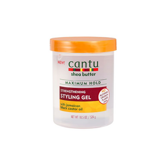 Gel coiffant fortifiant à tenue maximale au beurre de karité Cantu avec huile de ricin noire jamaïcaine 18,5 oz