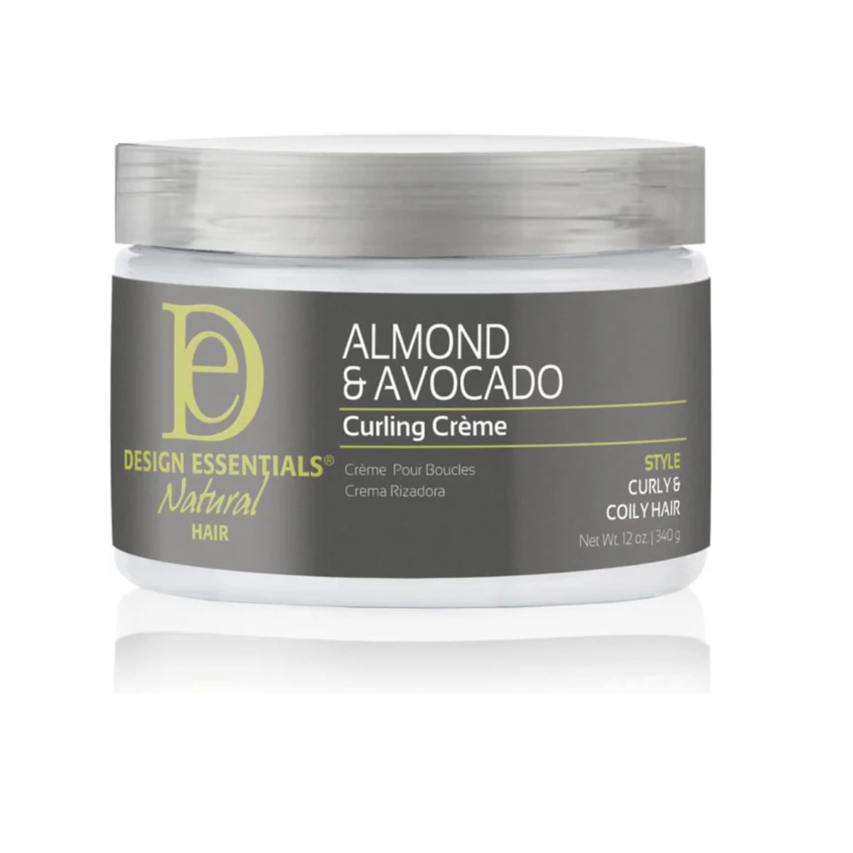 Crème de bouclage naturelle à l'amande et à l'avocat Design Essentials 12 oz