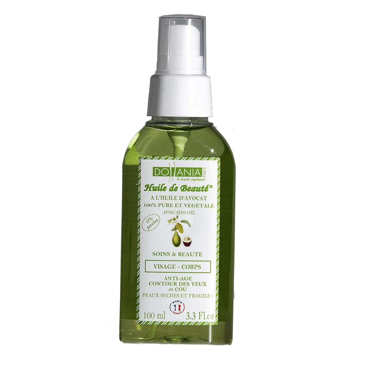 Huile de beauté anti-âge visage/corps à l'avocat Dollania