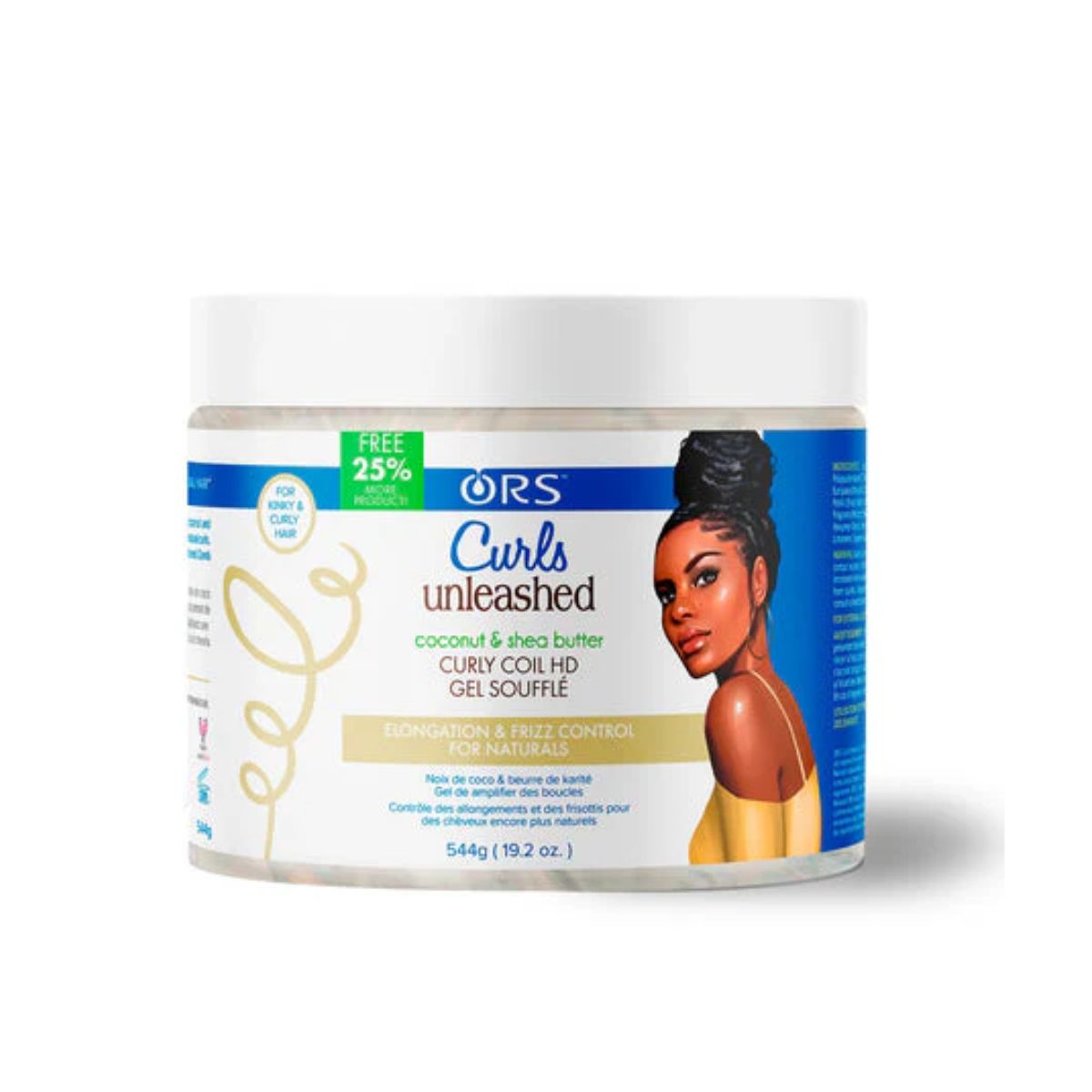 Gel soufflé bouclé HD Ors Curls Unleashed à la noix de coco et au beurre de karité (16,0 oz)