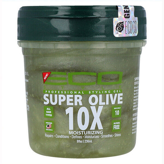 Gel coiffant professionnel Eco Style Super Olive Oil 10x hydratant 8 oz